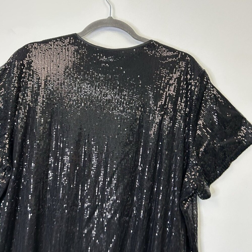 NEW Maggie Barnes Black Sequin Top Womens Size 4X Dressy Party - Picture 7 of 9